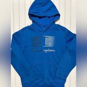 Champion Kids Hoodie Sweatshirt Size 14-16 Blue Sweater Casual Activewear Winter